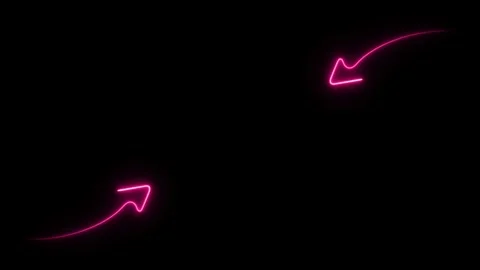 Glowing Neon Arrows Direction Animation On Black Background, Neon Arrows Blinkin Video stock 254883674