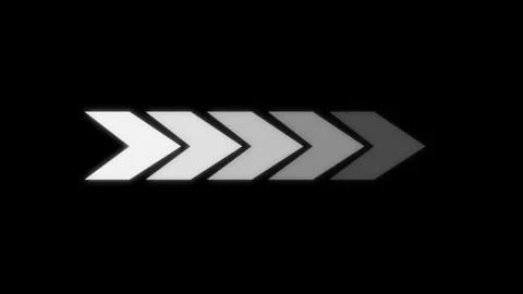 Glowing neon arrows moving forward on black background screen. Fast directi.. Stock Footage 337370993