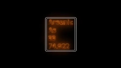 Glowing neon Arsenic element animation. Neon Arsenic element animated on bl.. 스톡 동영상 341675757