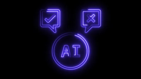 Glowing neon artificial intelligence feedback loop concept Stock Footage 308190719
