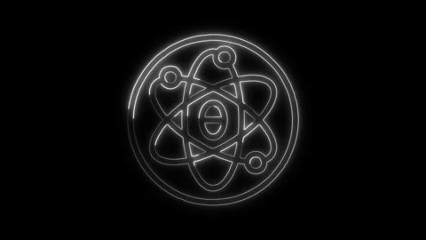 Glowing neon Atom icon isolated on black background. HD Video motion graphi.. Stock Footage 316032940