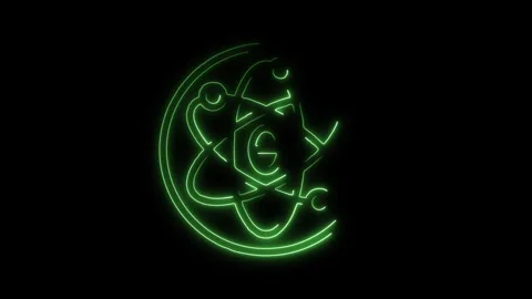 Glowing neon Atom icon isolated on black background. HD Video motion graphi.. Stock Footage 316033741