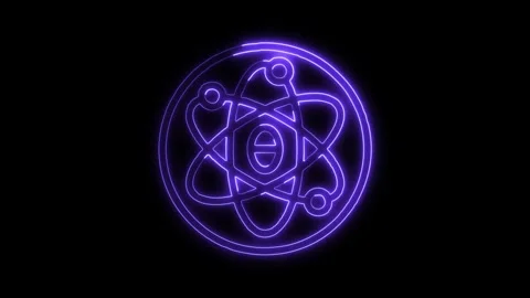 Glowing neon Atom icon isolated on black background. HD Video motion graphi.. Stock Footage 316033750