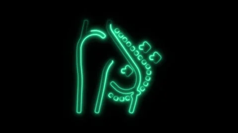 Glowing neon augmentation icon isolated on black background. HD Video motio.. Stock Footage 304160816