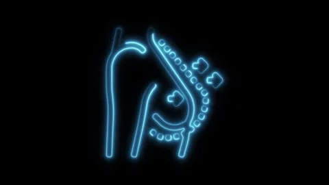 Glowing neon augmentation icon isolated on black background. HD Video motio.. Stock Footage 304160832