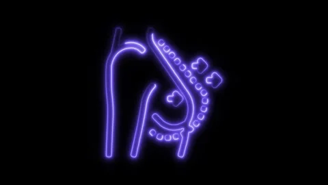 Glowing neon augmentation icon isolated on black background. HD Video motio.. Stock Footage 304160834