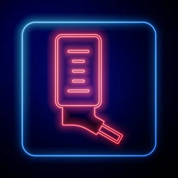 Glowing neon Automatic drinker for small pets icon isolated on black background 스톡 일러스트