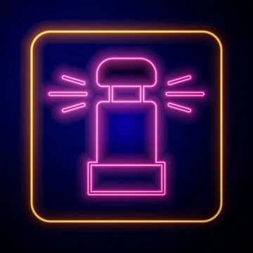 Glowing neon Automatic irrigation sprinklers icon isolated on black backgro.. Stock Illustration