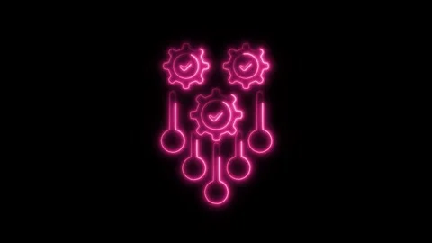 Glowing Neon Automation Icon Isolated, HD Motion Graphic Representing AI, R.. Stock Footage 301203849