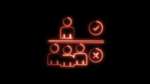 Glowing neon avoid crowds icon isolated on black background. HD Video motio.. Stock Footage 304159761