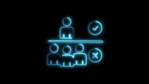 Glowing neon avoid crowds icon isolated on black background. HD Video motio.. Stock Footage 304159765