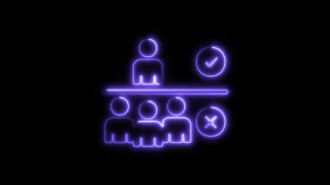 Glowing neon avoid crowds icon isolated on black background. HD Video motio.. Stock Footage 304159783