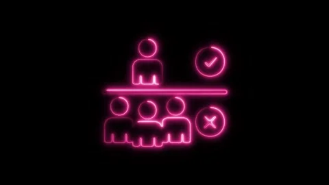 Glowing neon avoid crowds icon isolated on black background. HD Video motio.. Stock Footage 304159995