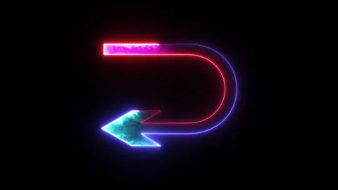 Glowing neon back turn arrow illustration sign. Page turn back arrow icon d.. Stock Footage 295933056