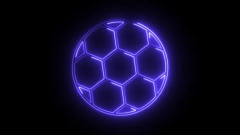 Glowing neon ball icon isolated on black background. HD Video motion graphi.. Stock Footage 304538667
