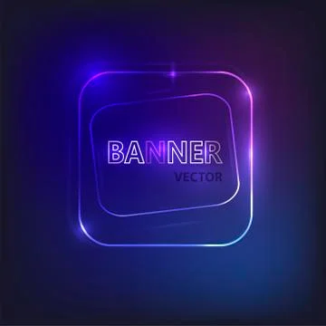 Glowing neon banner for design. Vector Background Stock Illustration
