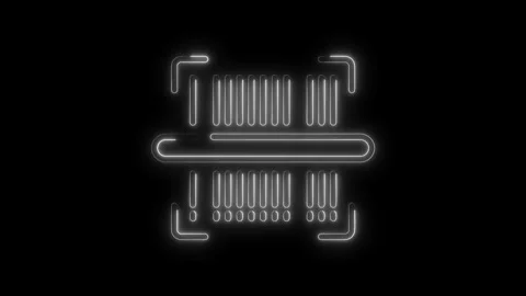 Glowing Neon Barcode Scanner Icon Isolated on Black Background Futuristic T.. Stock Footage 315654606