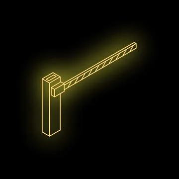 Glowing neon barrier gate on dark background Stock Illustration