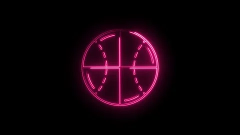 Glowing Neon Baseball Icon Isolated on Black Background Vibrant Pink Sports.. Stock Footage 315499039