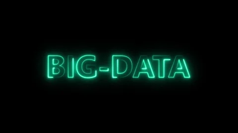 Glowing Neon Big Data Text Animation Futuristic Digital Information Concept.. Stock Footage 338371744