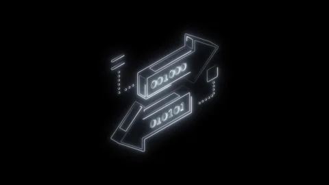 Glowing neon binary code arrows data transfer concept with futuristic digit.. Stock Footage 314703241