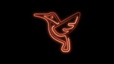 Glowing neon bird icon isolated on black background. HD Video motion graphi.. Stock Footage 304167649