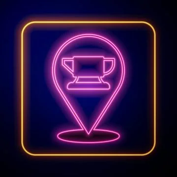 Glowing neon Blacksmith anvil tool icon isolated on black background. Metal Stock Illustration