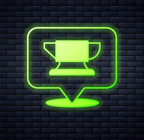 Glowing neon Blacksmith anvil tool icon isolated on brick wall background. Metal Stock Illustration