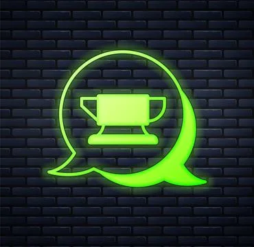 Glowing neon Blacksmith anvil tool icon isolated on brick wall background. Me Ilustración de archivo