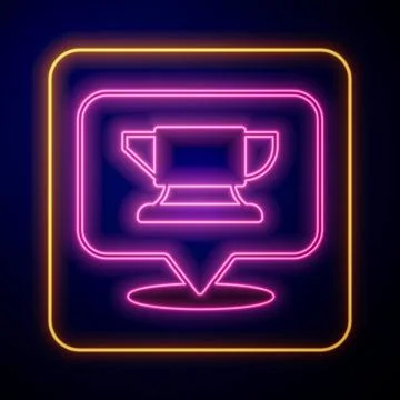 Glowing neon Blacksmith anvil tool icon isolated on black background. Metal f Stock Illustration