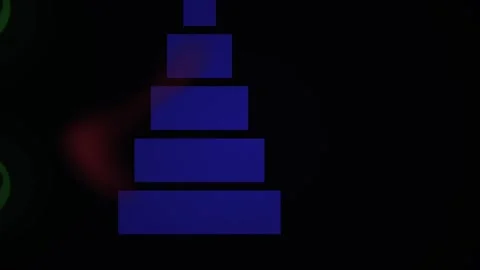 Glowing neon blocks stacked high. Stock Footage 335958475