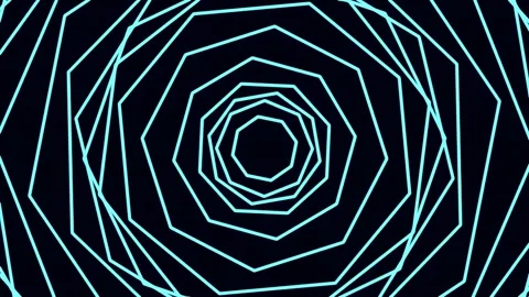 Glowing neon blue abstract hexagon network grid futuristic tech background lo Stock Footage 342092744