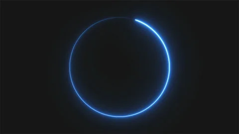 Glowing Neon Blue Circle Animation Stock Footage 197790842