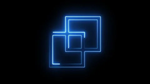 Glowing neon blue circuit icon animation. Concept of turning on of dash. Fu.. Stockbeeldmateriaal 337659066