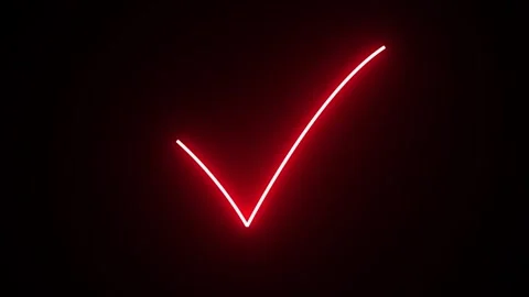 Glowing neon blue color check mark animation icon tick sign accept select c.. Stock Footage 299569033