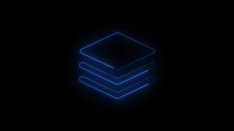 Glowing neon blue color vertical book icon animation. Neon open symbol digi.. Stock Footage 340243252