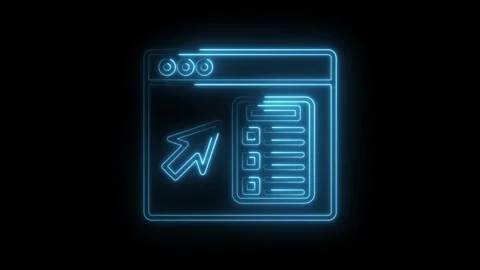Glowing Neon Blue Cursor Hovering Over Digital Checklist Interface Futurist.. Stock Footage 314557664