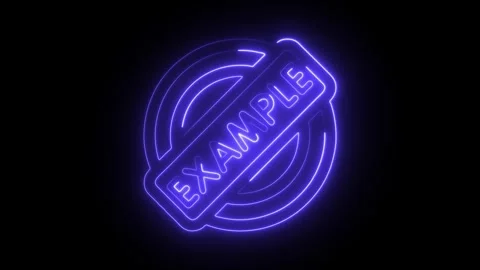 Glowing neon blue example stamp icon with transparent background and subtle.. Stock Footage 314713867
