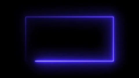 Glowing neon blue rectangular frame border animation with smooth light moti.. Vídeo Stock 334039871