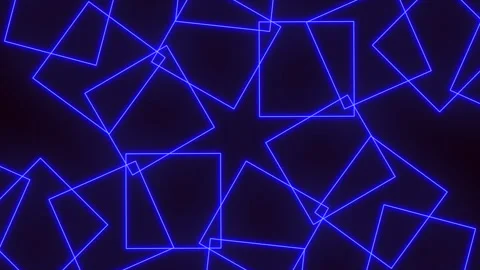 Glowing neon blue squares abstract background animation for futuristic video Vídeos de archivo 334140490
