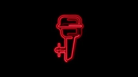 Glowing neon Boat Engine icon isolated on black background. HD Video motion.. Stock Footage 316239693
