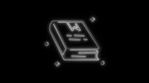 Glowing neon book icon isolated on black background. HD Video motion graphi.. Stock Footage 304142445
