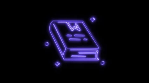 Glowing neon book icon isolated on black background. HD Video motion graphi.. Stock Footage 304142476
