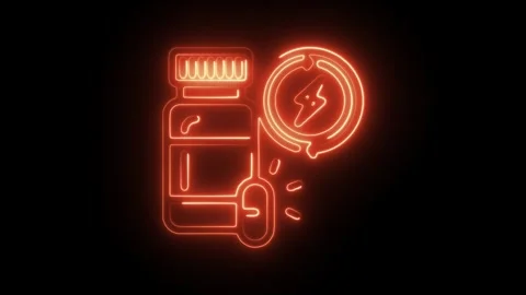 Glowing neon boost icon isolated on black background. HD Video motion graph.. Stock Footage 304122189