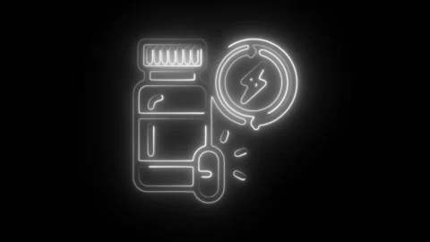 Glowing neon boost icon isolated on black background. HD Video motion graph.. Stock Footage 304122192