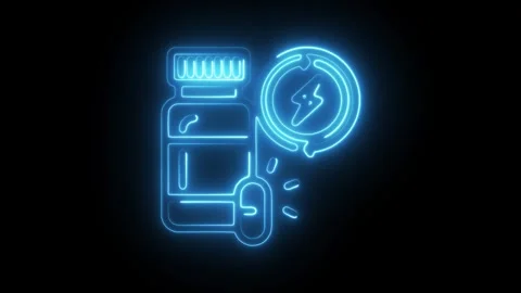 Glowing neon boost icon isolated on black background. HD Video motion graph.. Stock Footage 304122234