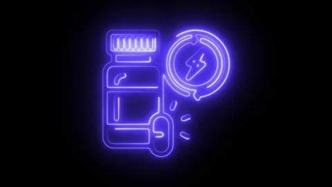 Glowing neon boost icon isolated on black background. HD Video motion graph.. Stock Footage 304122235