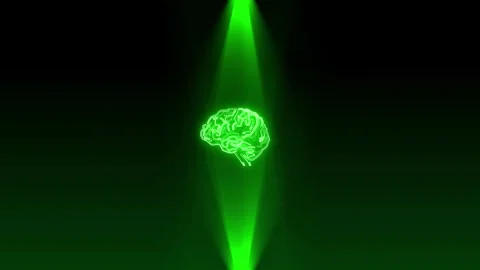 Glowing neon brain represents advanced machine learning models. Futuristic .. Stock Footage 337370428