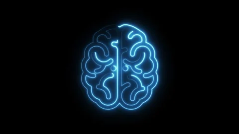 Glowing neon Brainstorm icon animation isolated on black background Stock-Footage 321197816