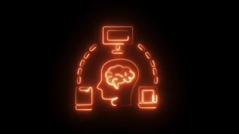 Glowing Neon Brainstorming Icon, Creative Thinking and Idea Generation Symb.. 動画素材 301191415